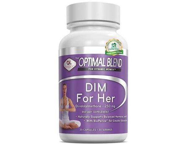 DIM For Her – thực phẩm chức năng cân bằng nội tiết tố nữ có thể dùng được cho cả phụ nữ u xơ tử cung, u nang buồng trứng